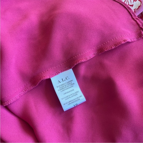 A.L.C. Cody Floral Silk Dress Pink 10 - Picture 5 of 8